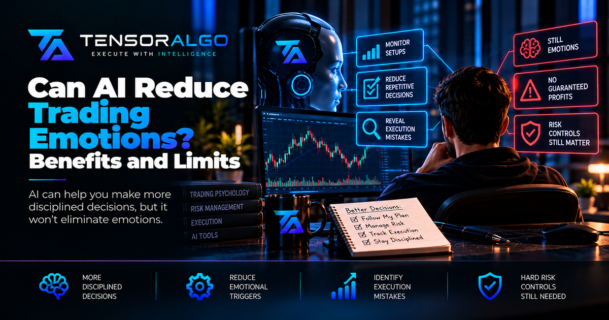 AI-assisted trading discipline through defined entry rules, data quality checks, risk boundaries and review of impulsive execution mistakes.